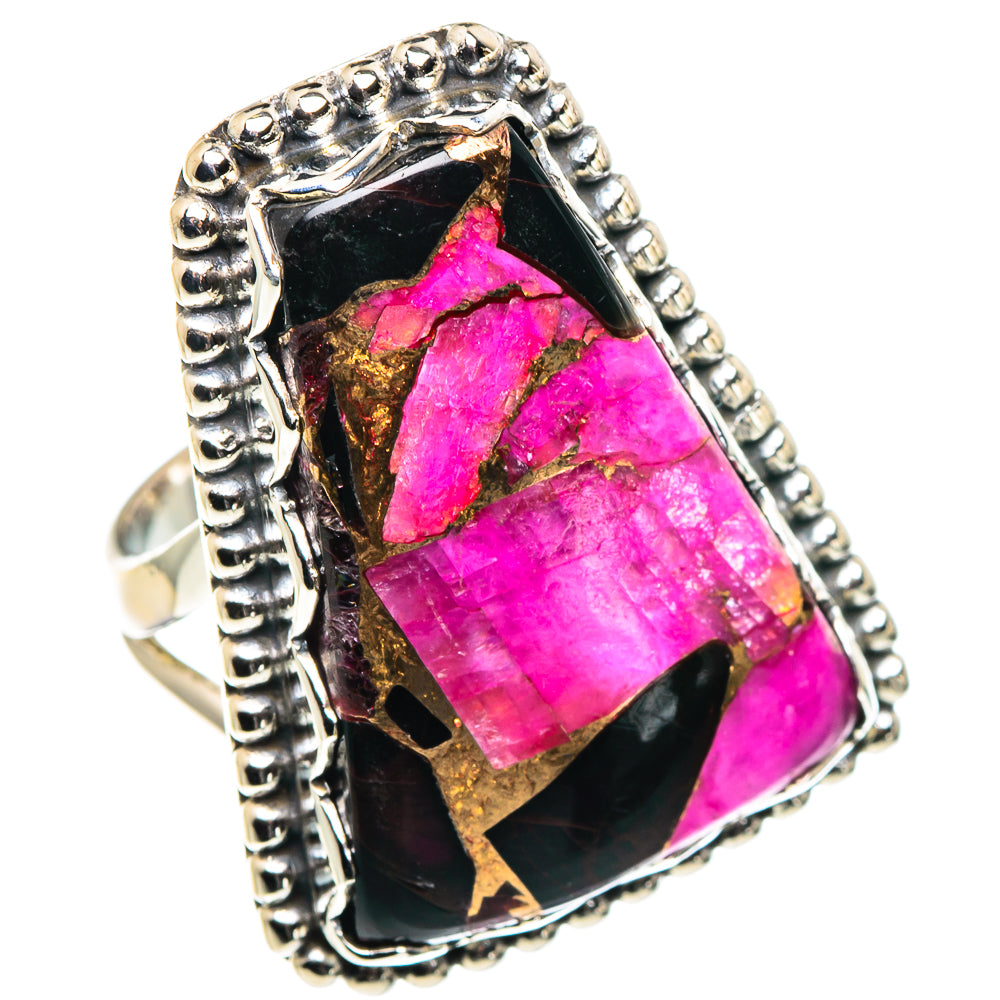 Purple Copper Composite Turquoise Rings handcrafted by Anasilvercos - RING90259