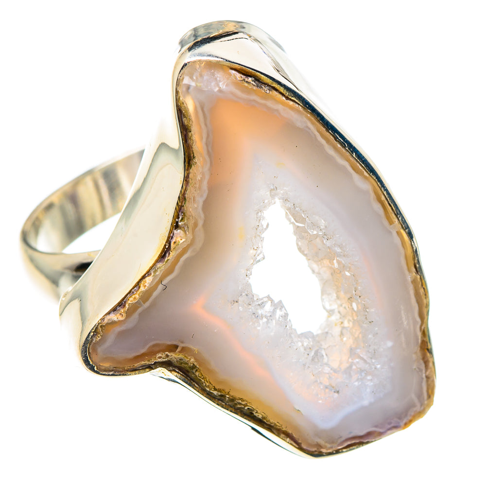 White Geode Slice Rings handcrafted by Anasilvercos - RING90270