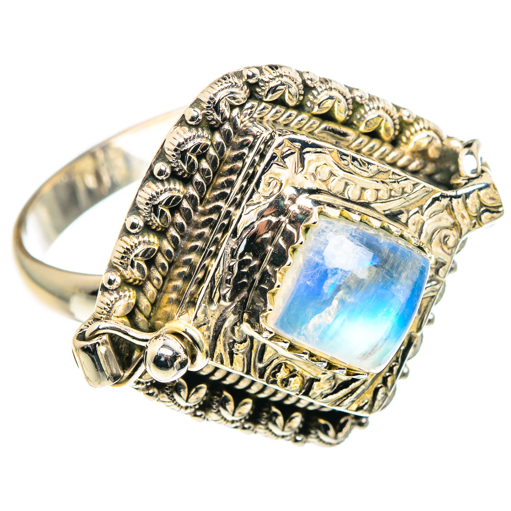 Rainbow Moonstone Rings handcrafted by Anasilvercos - RING90272
