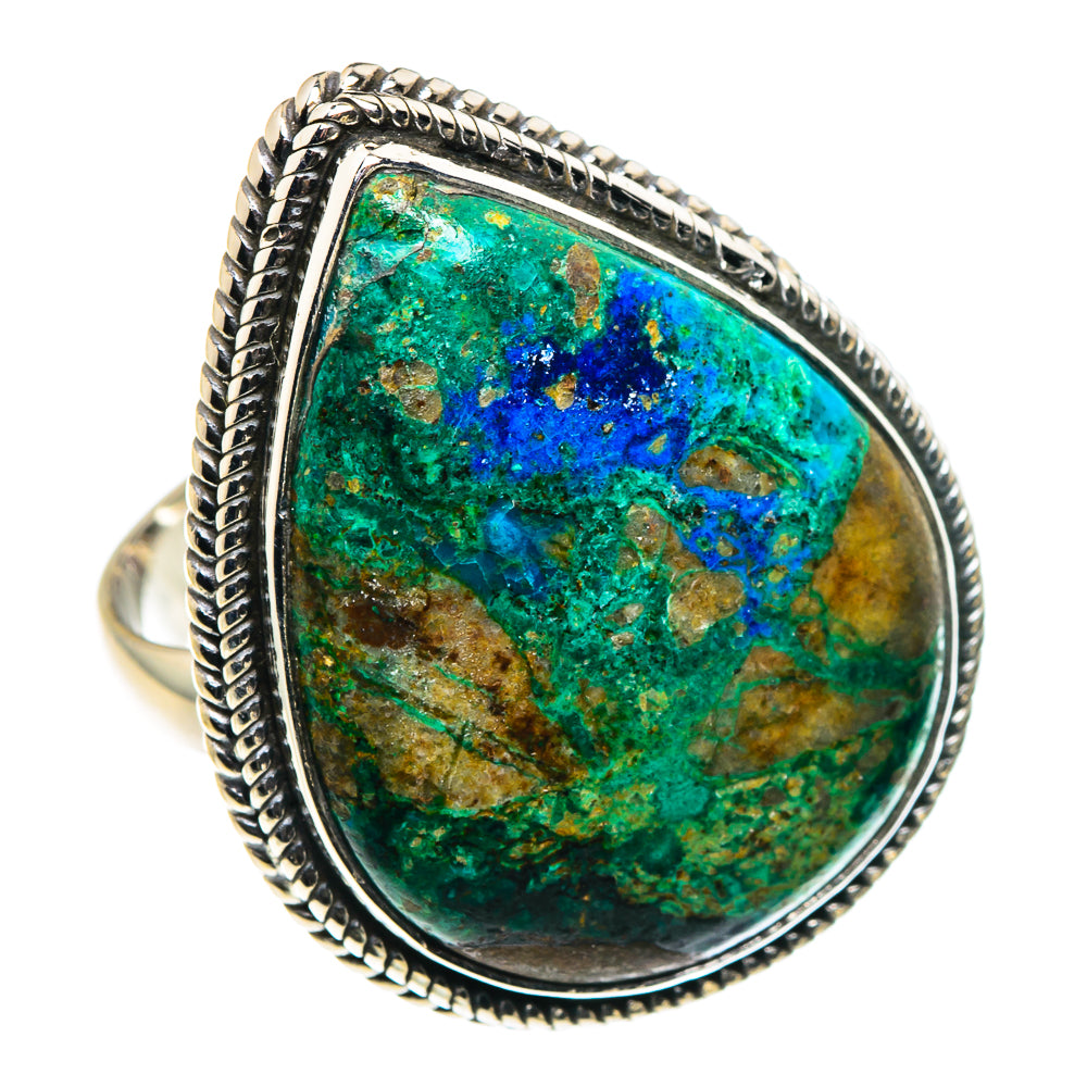 Azurite Malachite Rings handcrafted by Anasilvercos - RING90274