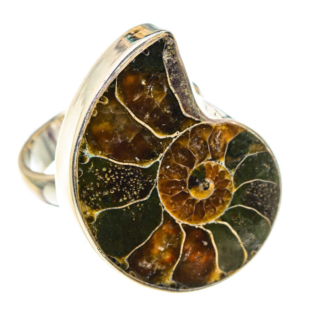 Ammonite Fossil Rings handcrafted by Anasilvercos - RING90292
