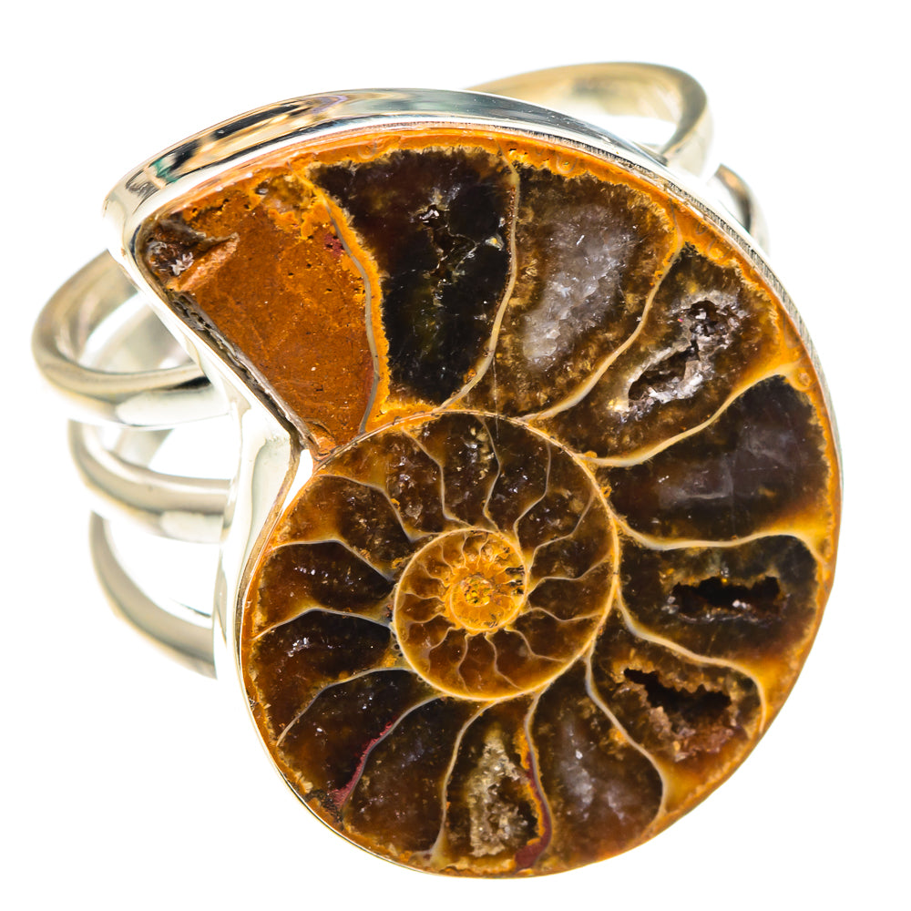 Ammonite Fossil Rings handcrafted by Anasilvercos - RING90294