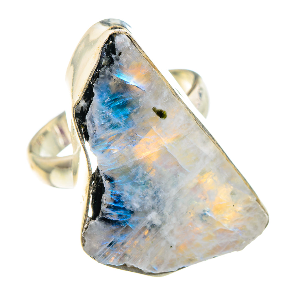 Rainbow Moonstone Rings handcrafted by Anasilvercos - RING90307