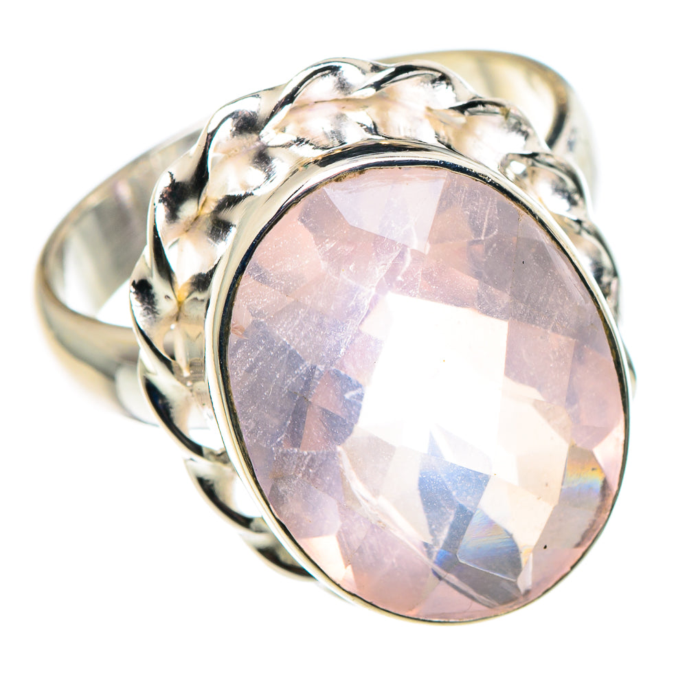 Rose Quartz Rings handcrafted by Anasilvercos - RING90331