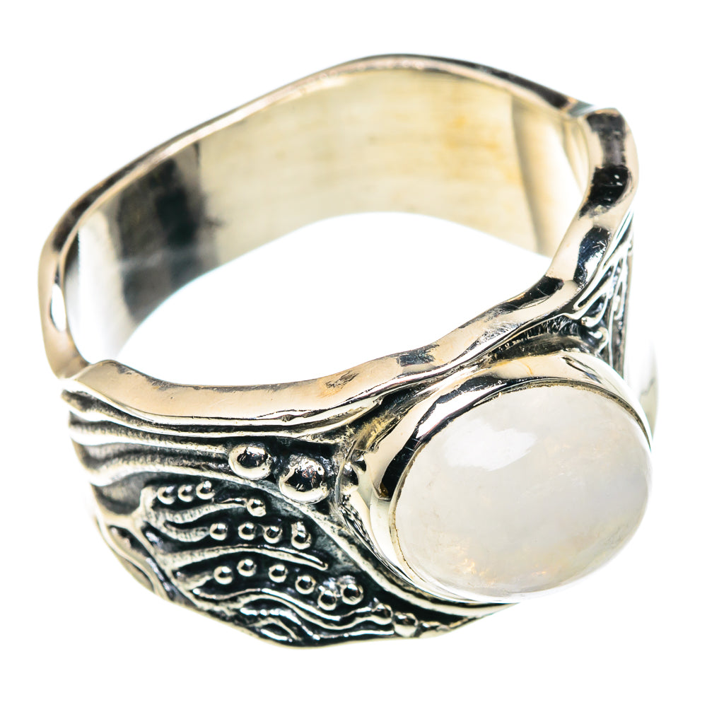 Rainbow Moonstone Rings handcrafted by Anasilvercos - RING90340