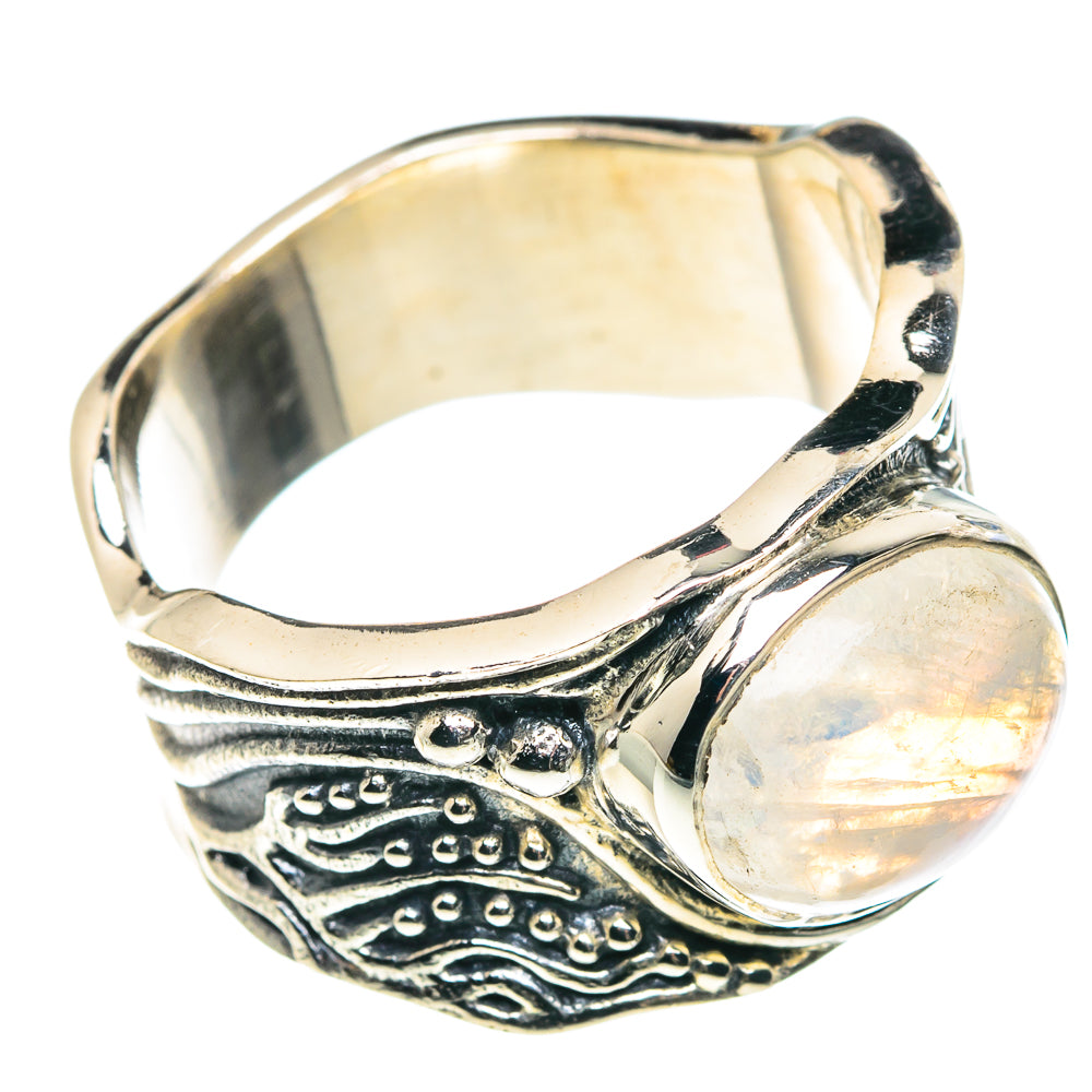 Rainbow Moonstone Rings handcrafted by Anasilvercos - RING90372