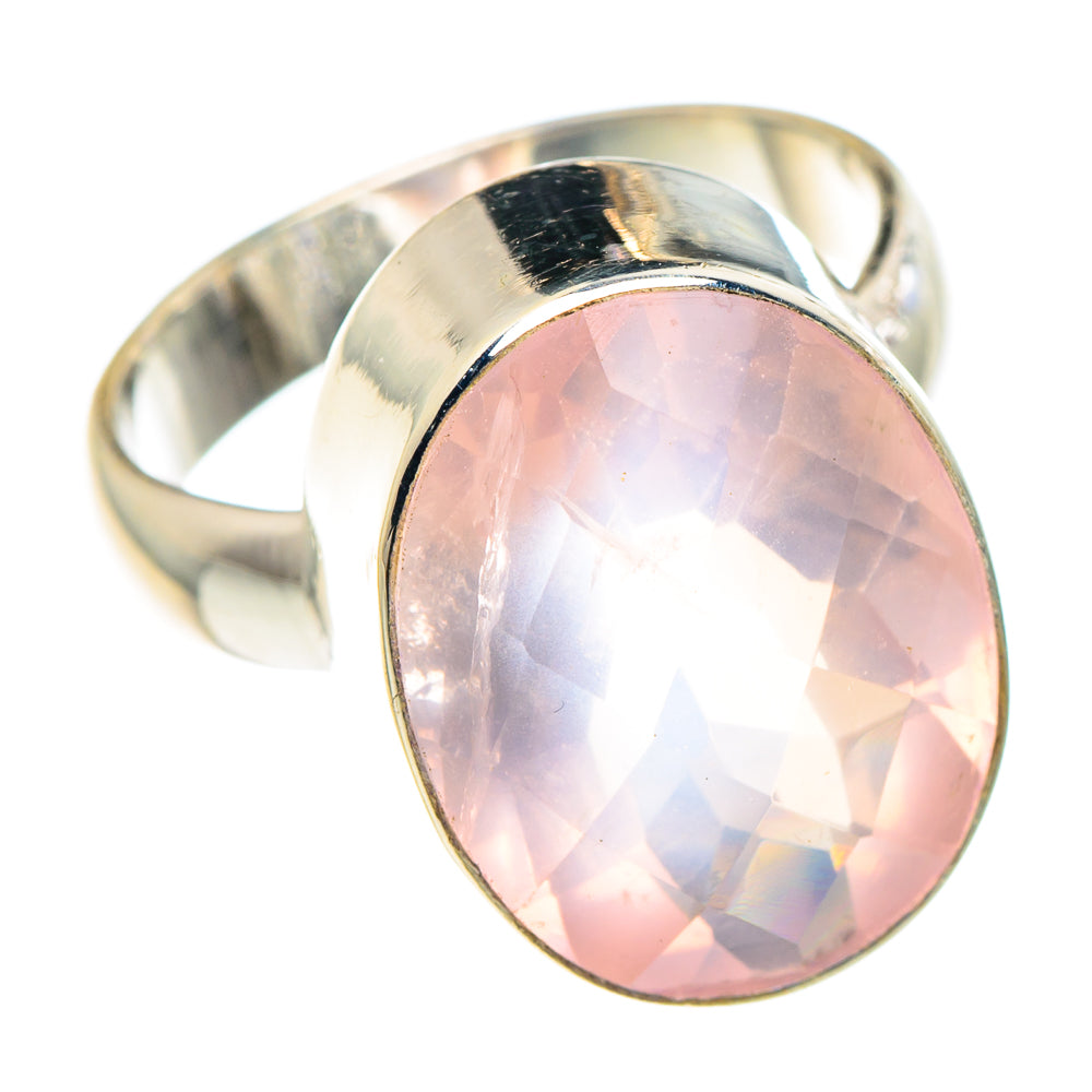Rose Quartz Rings handcrafted by Anasilvercos - RING90391