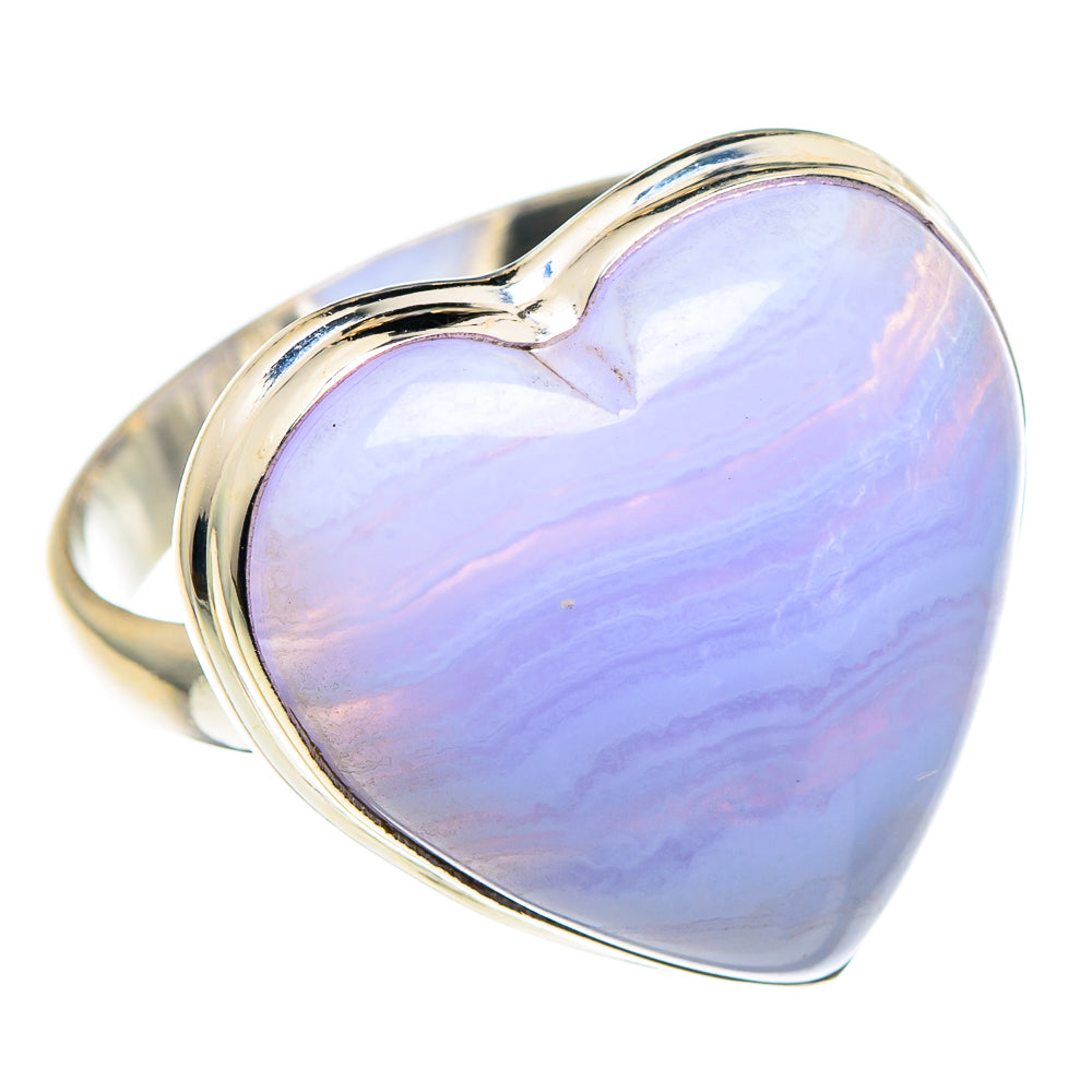 Blue Lace Agate Rings handcrafted by Anasilvercos - RING90399