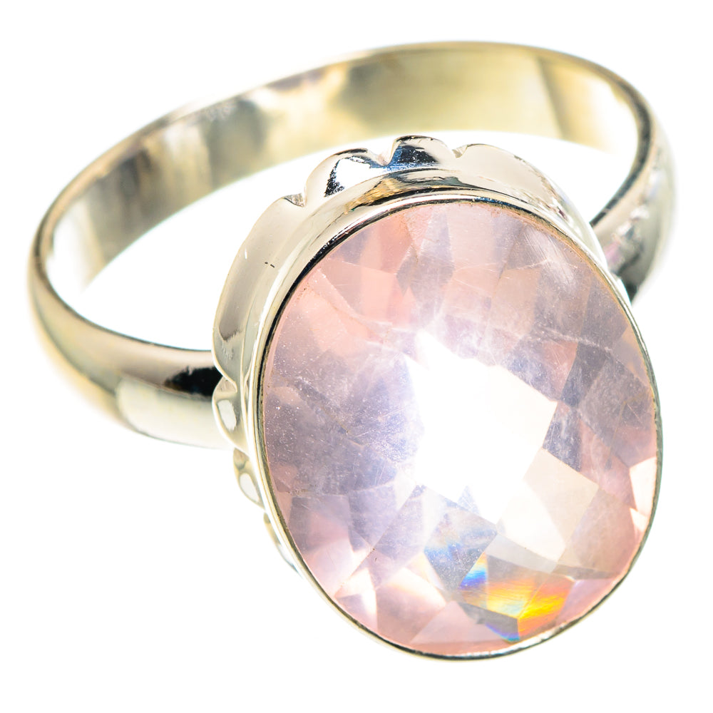 Rose Quartz Rings handcrafted by Anasilvercos - RING90421