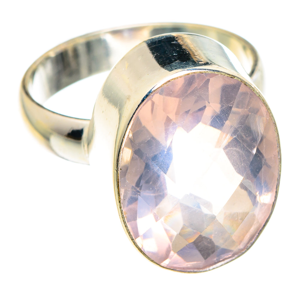 Rose Quartz Rings handcrafted by Anasilvercos - RING90445