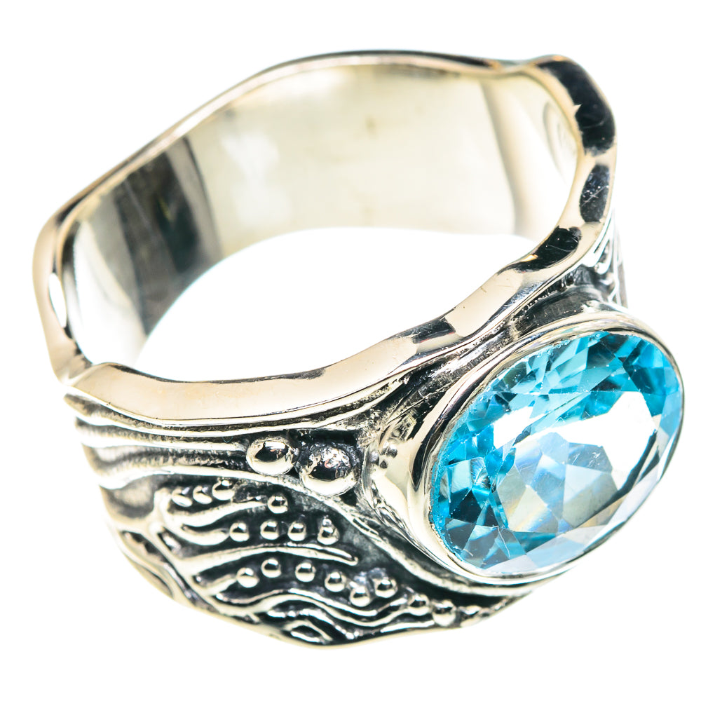 Blue Topaz Rings handcrafted by Anasilvercos - RING90457