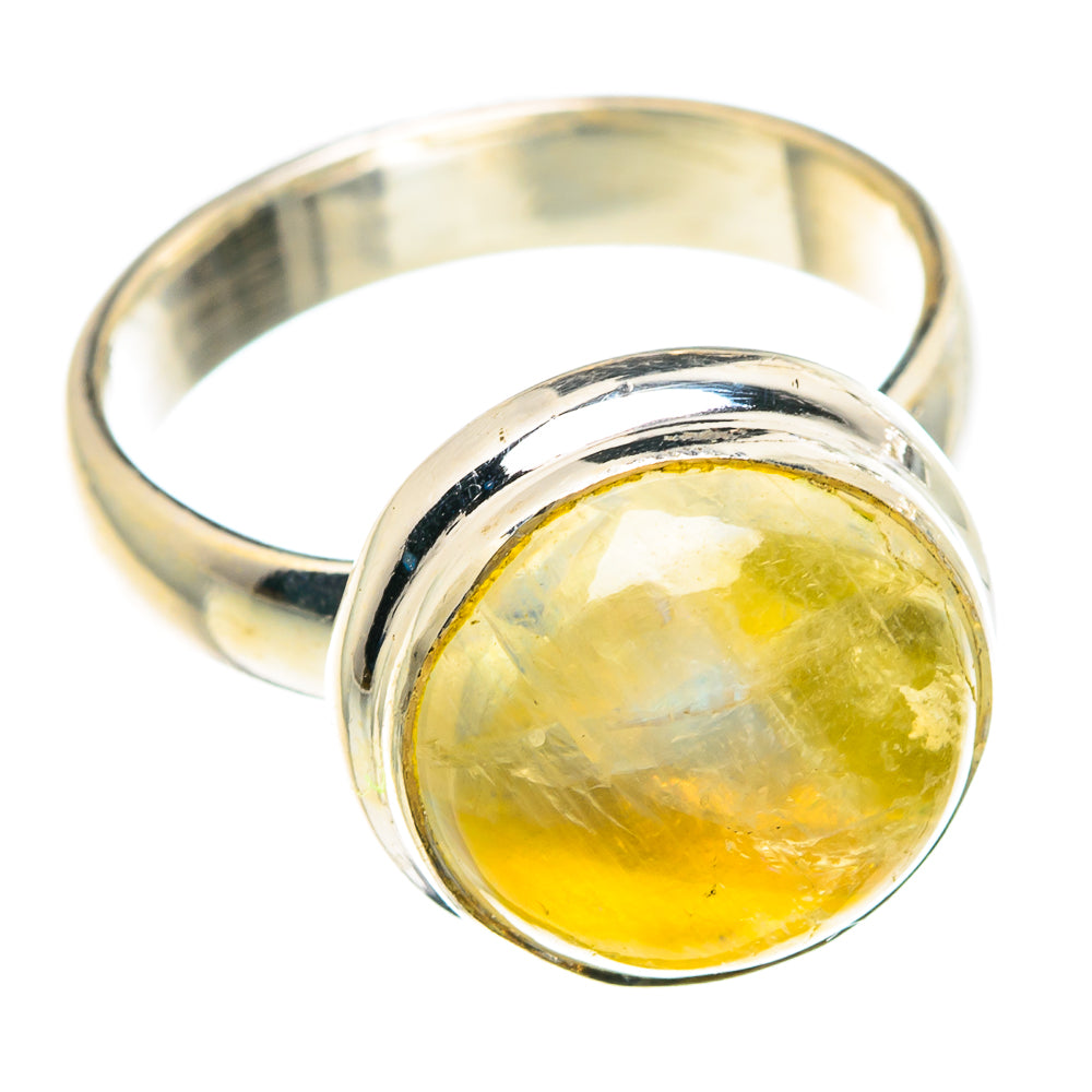 Yellow Moonstone Rings handcrafted by Anasilvercos - RING90469