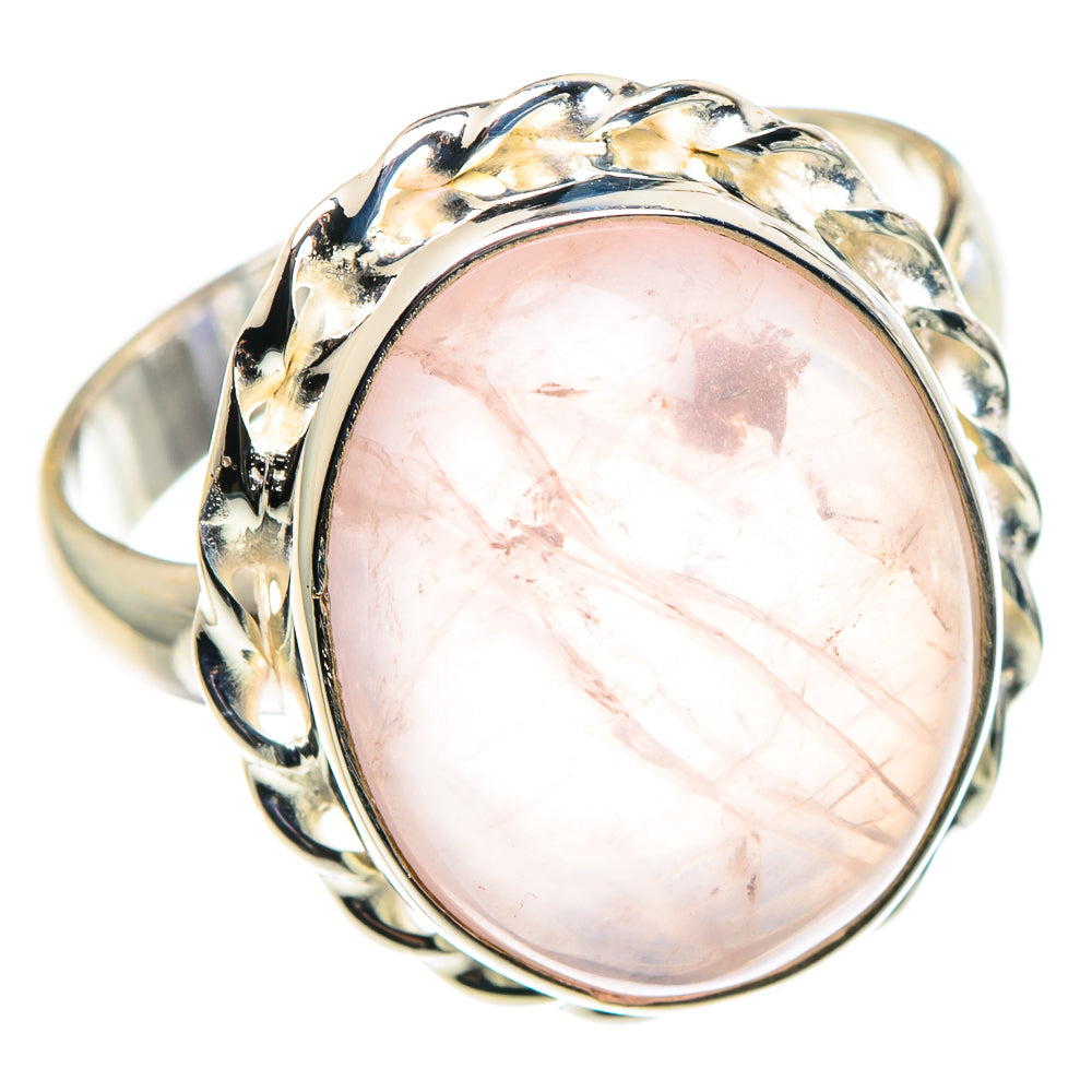 Rose Quartz Rings handcrafted by Anasilvercos - RING90487