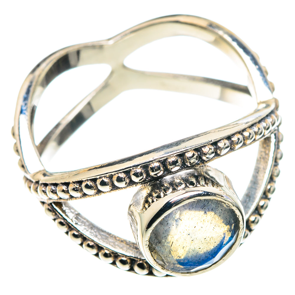 Rainbow Moonstone Rings handcrafted by Anasilvercos - RING90495