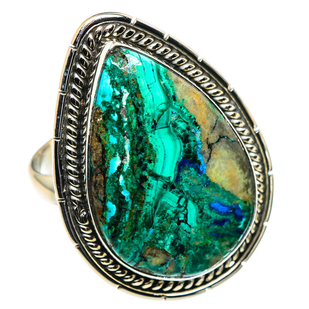 Azurite Malachite Rings handcrafted by Anasilvercos - RING90554