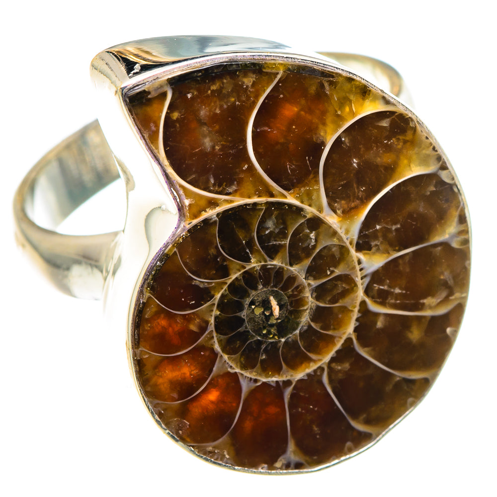 Ammonite Fossil Rings handcrafted by Anasilvercos - RING90555