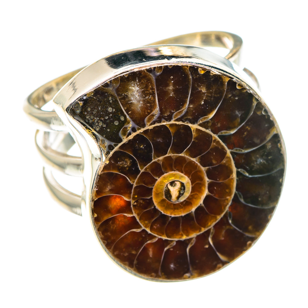 Ammonite Fossil Rings handcrafted by Anasilvercos - RING90558