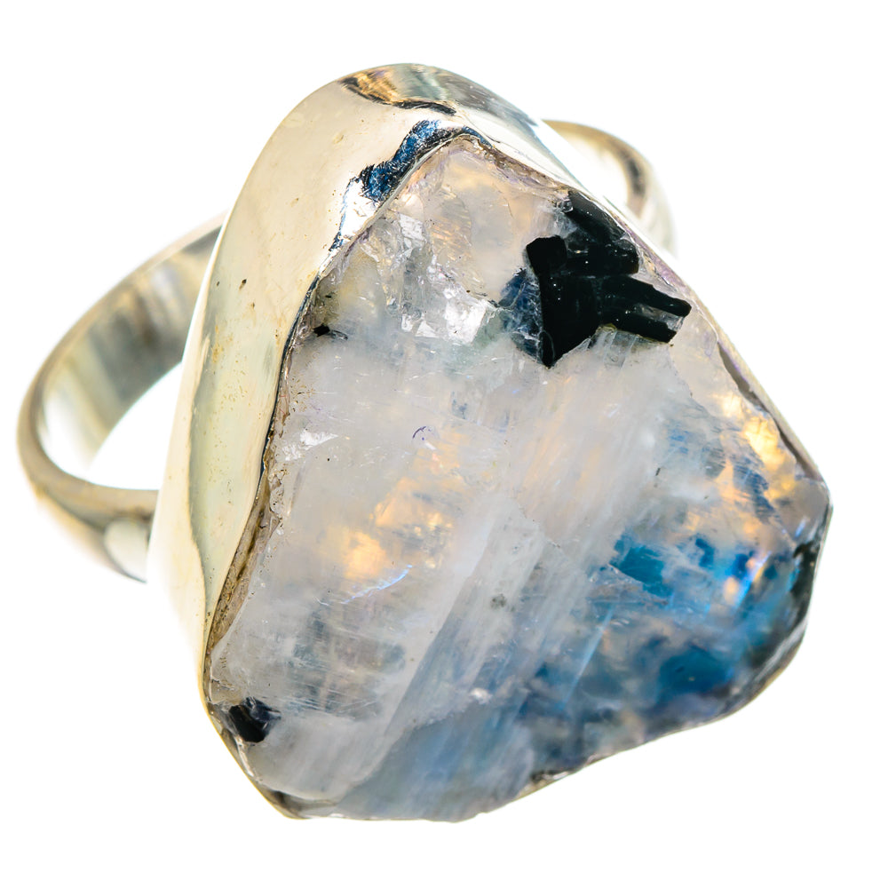Rainbow Moonstone Rings handcrafted by Anasilvercos - RING90574