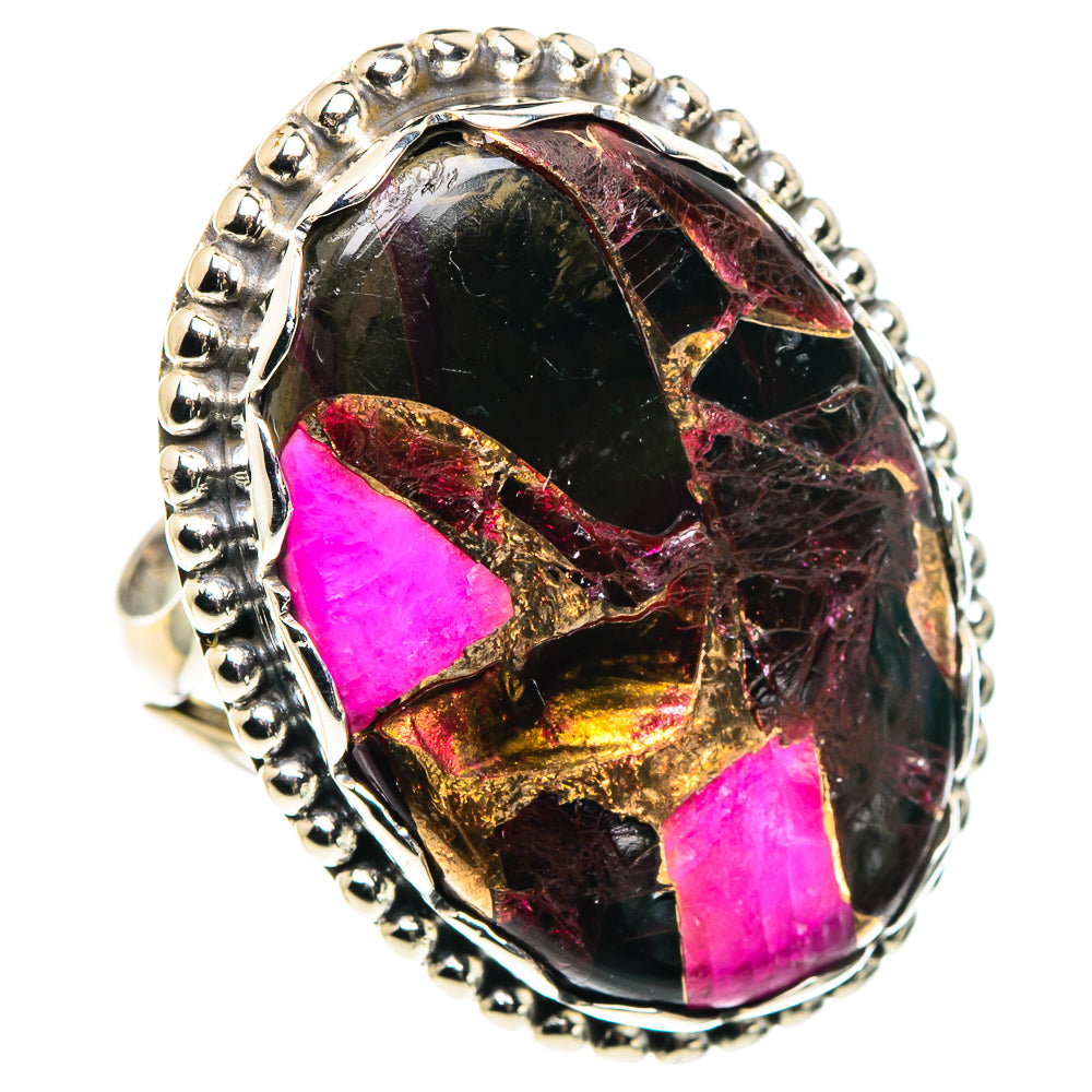 Purple Copper Composite Turquoise Rings handcrafted by Anasilvercos - RING90583