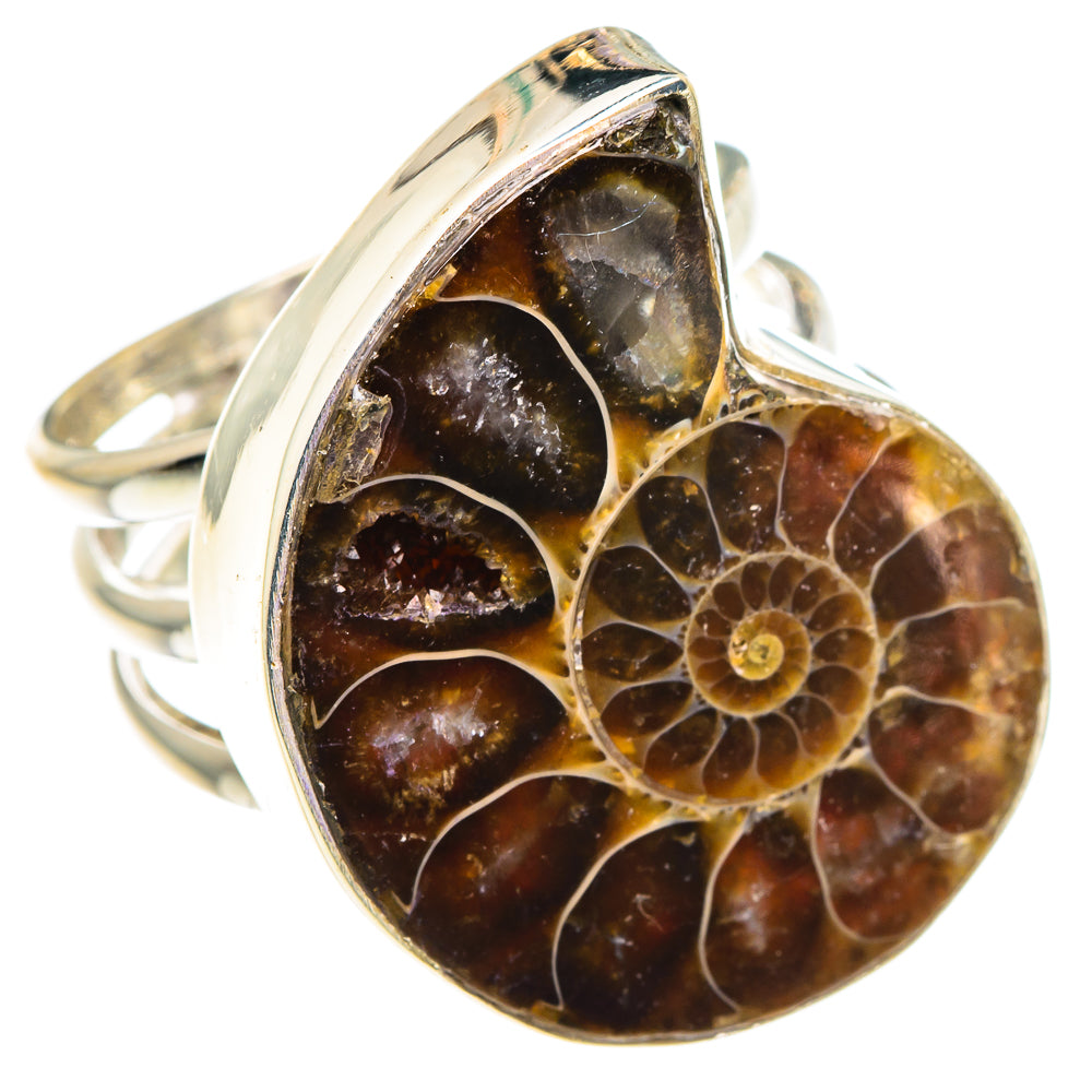 Ammonite Fossil Rings handcrafted by Anasilvercos - RING90602