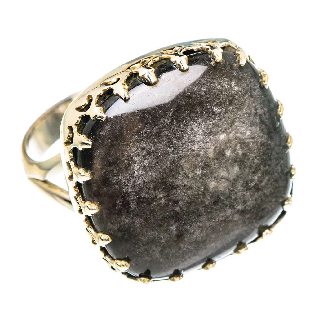 Gold Sheen Obsidian Rings handcrafted by Anasilvercos - RING90603