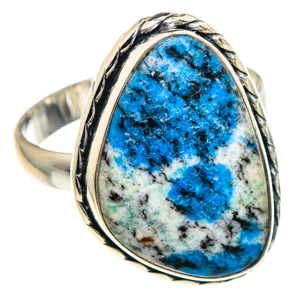 K2 Blue Azurite Rings handcrafted by Anasilvercos - RING90627