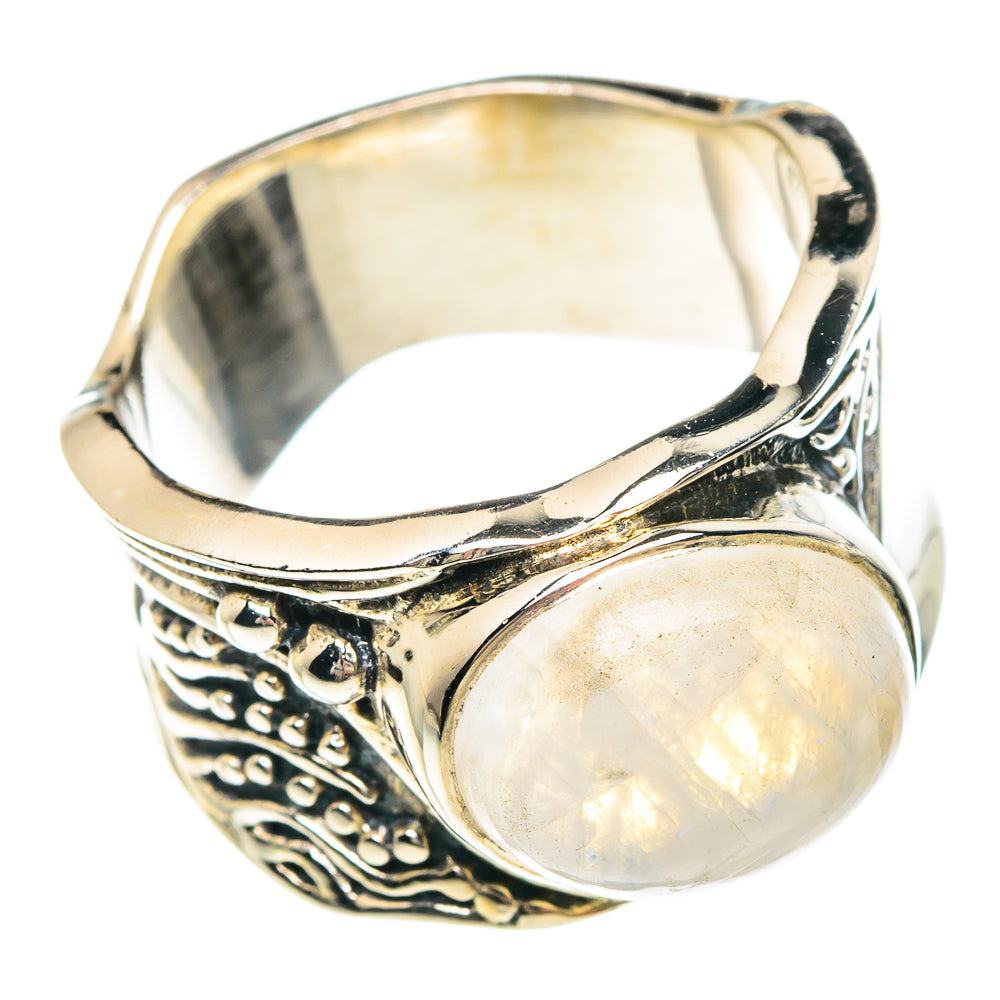 Rainbow Moonstone Rings handcrafted by Anasilvercos - RING90652