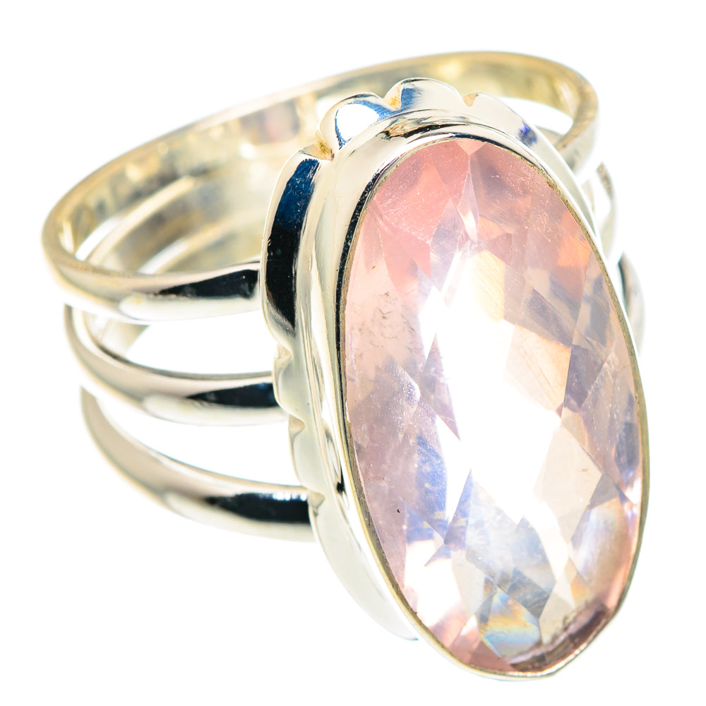 Rose Quartz Rings handcrafted by Anasilvercos - RING90674