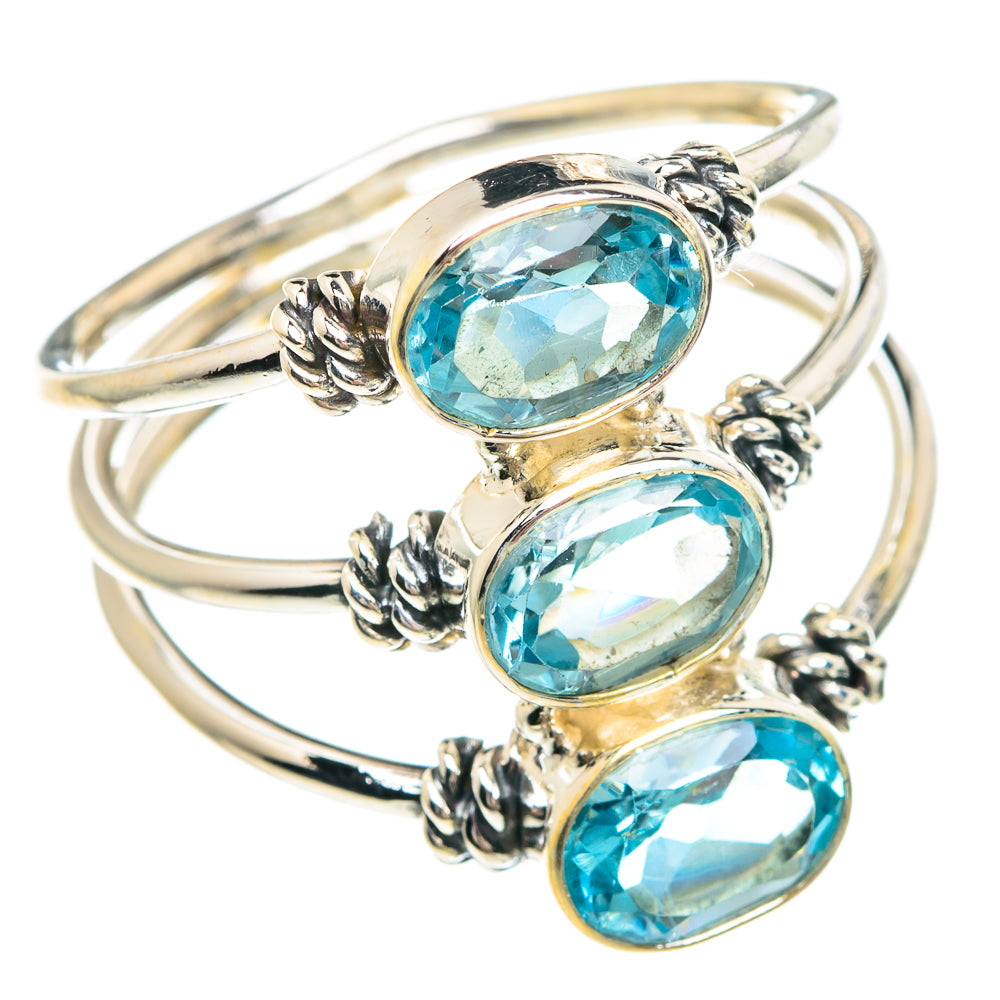 Blue Topaz Rings handcrafted by Anasilvercos - RING90693