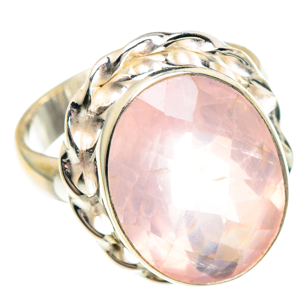 Rose Quartz Rings handcrafted by Anasilvercos - RING90707