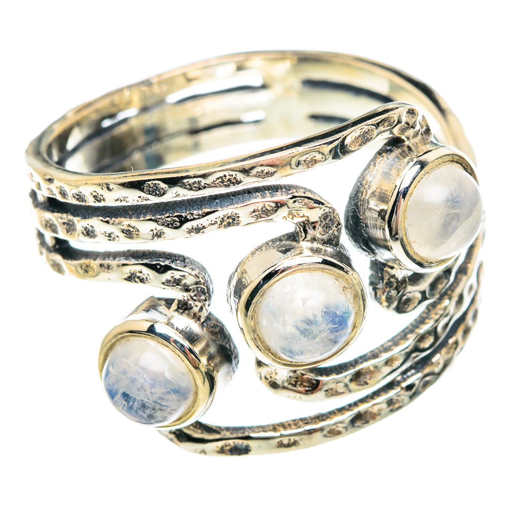 Rainbow Moonstone Rings handcrafted by Anasilvercos - RING90717