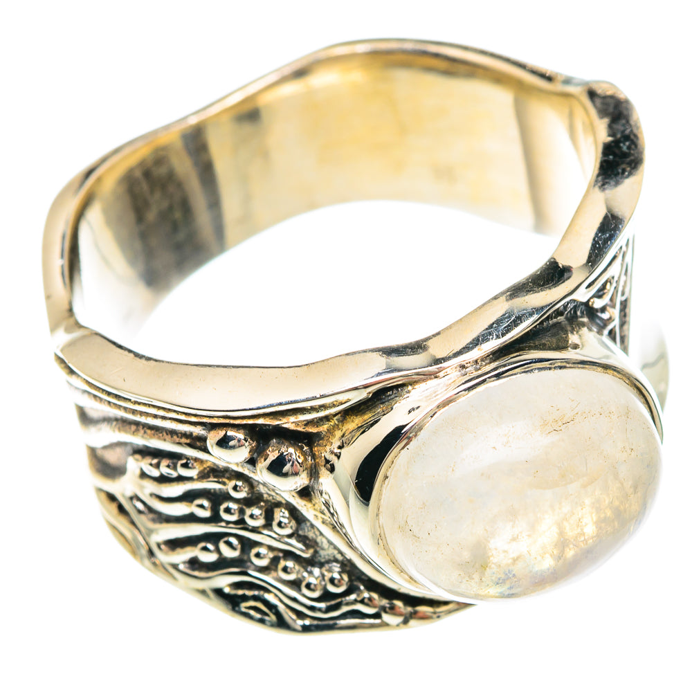 Rainbow Moonstone Rings handcrafted by Anasilvercos - RING90718