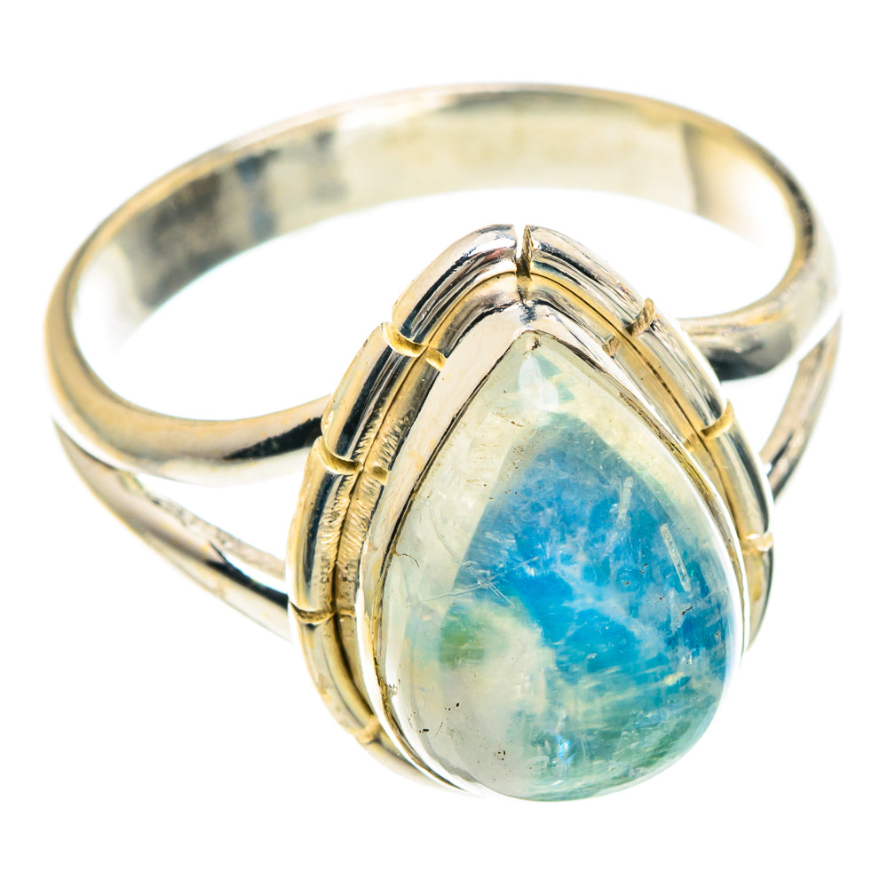 Rainbow Moonstone Rings handcrafted by Anasilvercos - RING90728