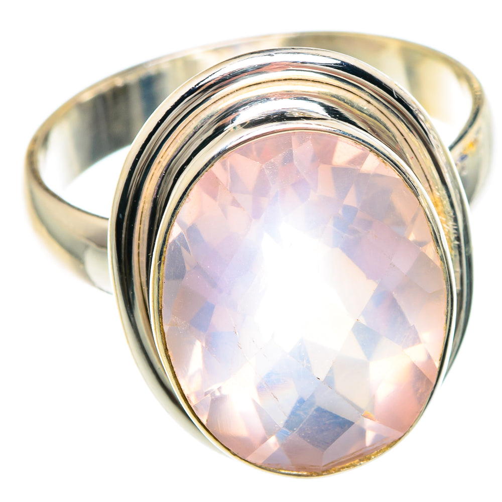 Rose Quartz Rings handcrafted by Anasilvercos - RING90734