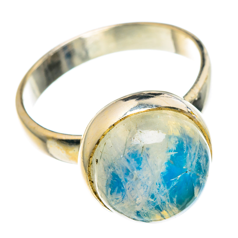 Rainbow Moonstone Rings handcrafted by Anasilvercos - RING90756