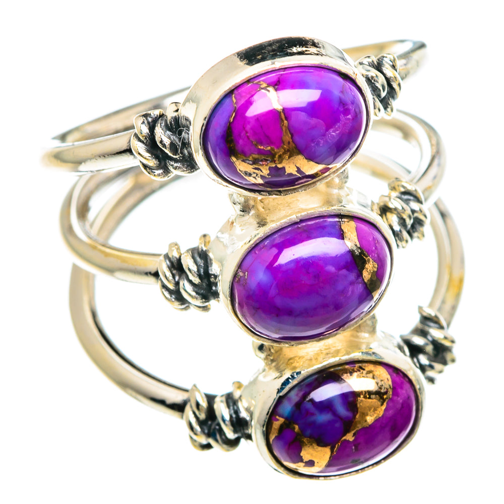Purple Copper Composite Turquoise Rings handcrafted by Anasilvercos - RING90769