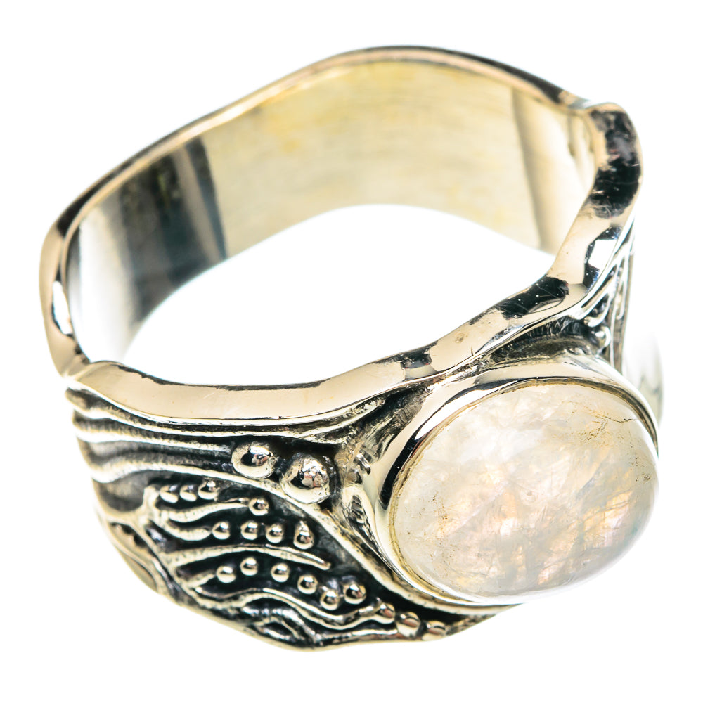 Rainbow Moonstone Rings handcrafted by Anasilvercos - RING90774