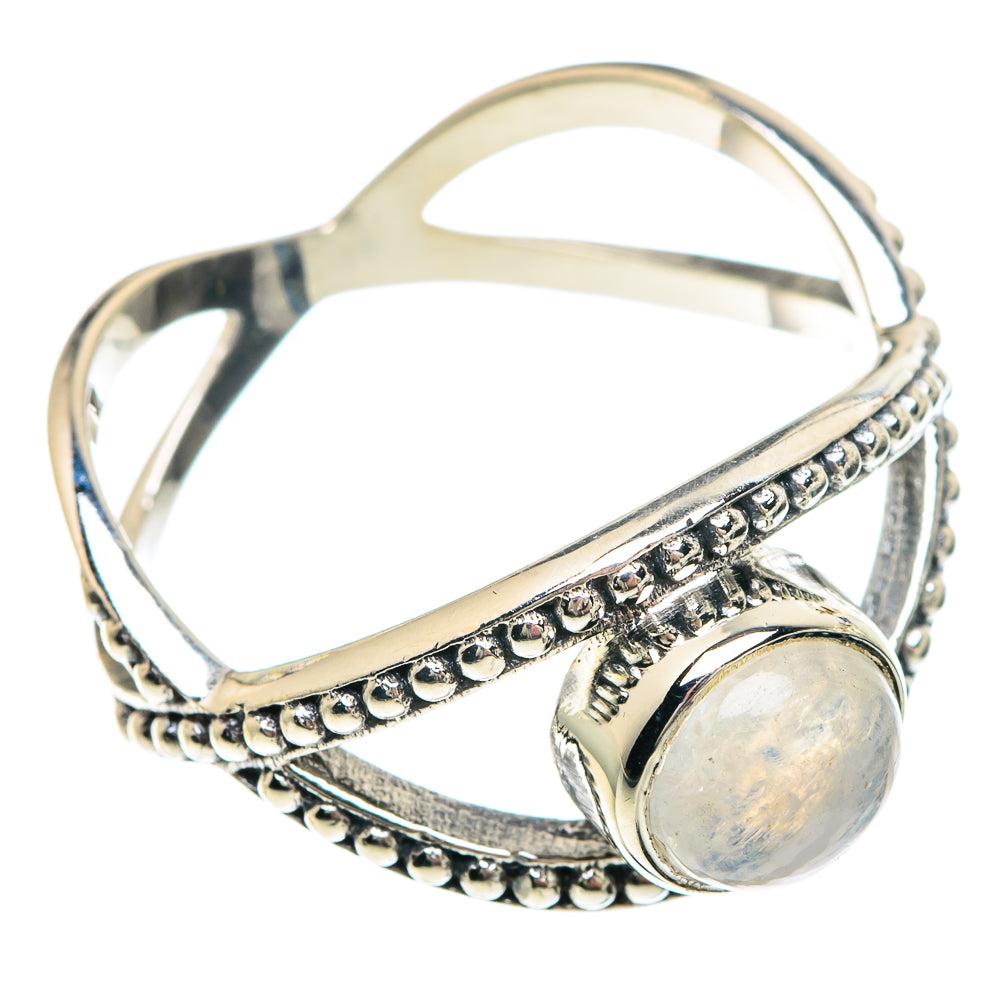 Rainbow Moonstone Rings handcrafted by Anasilvercos - RING90775