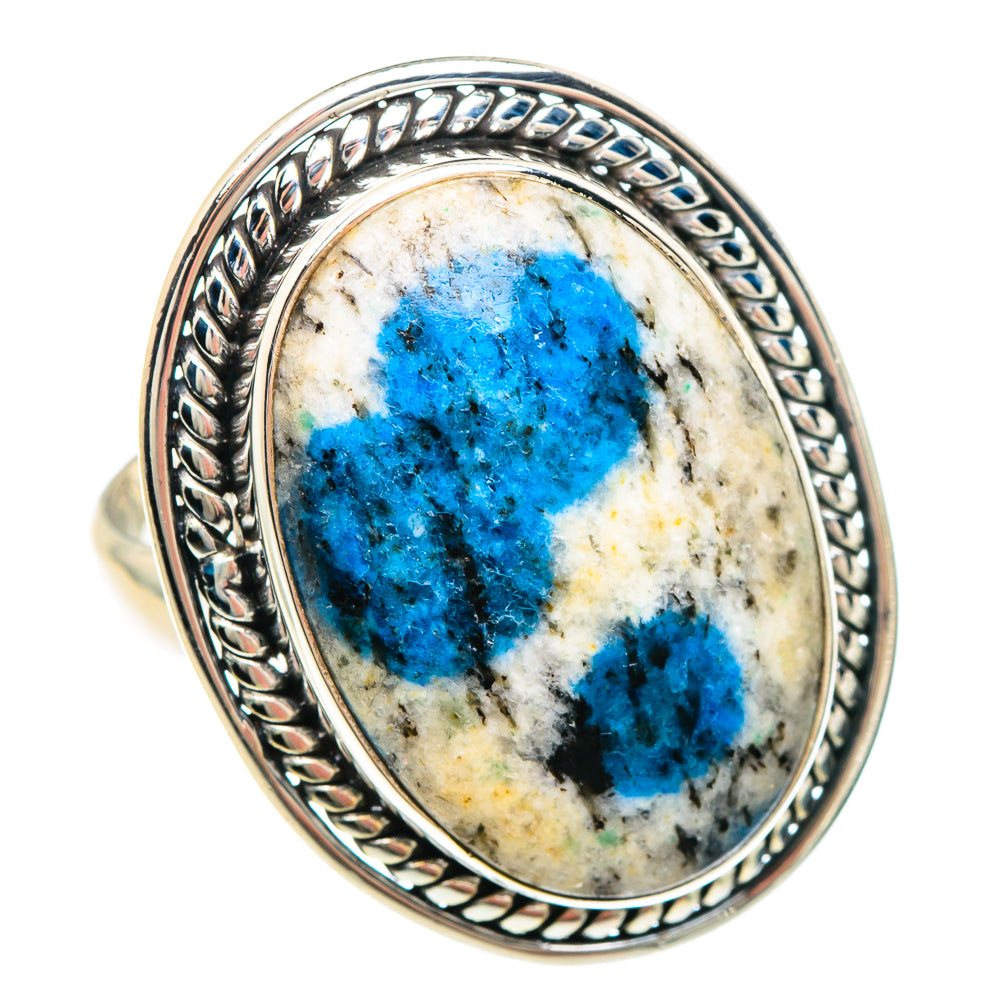 K2 Blue Azurite Rings handcrafted by Anasilvercos - RING90779