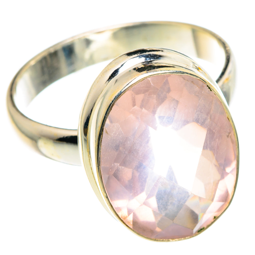 Rose Quartz Rings handcrafted by Anasilvercos - RING90794