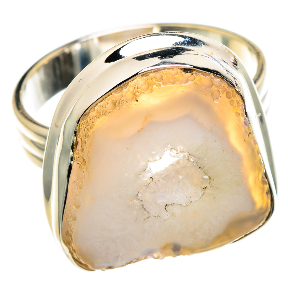 White Geode Slice Rings handcrafted by Anasilvercos - RING90802 - Photo 2