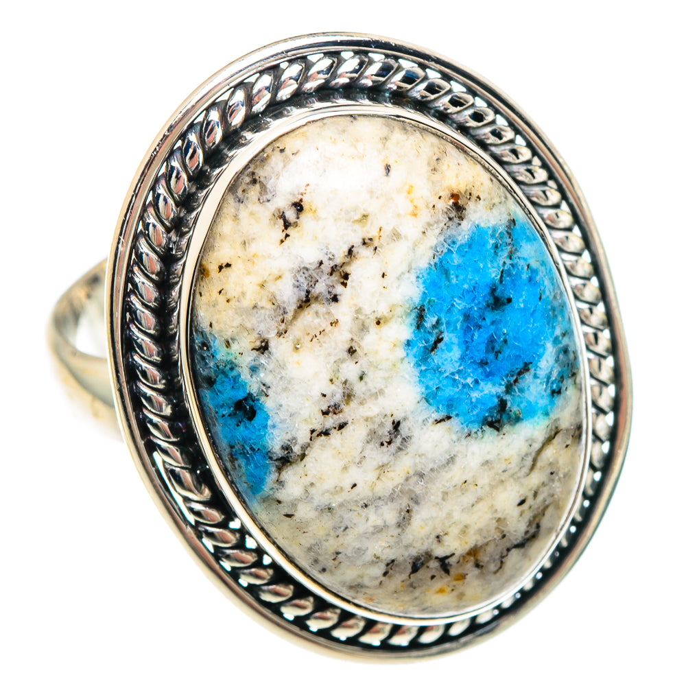 K2 Blue Azurite Rings handcrafted by Anasilvercos - RING90806 - Photo 2