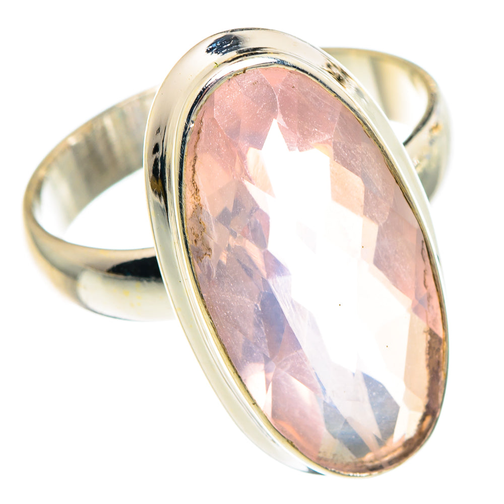 Rose Quartz Rings handcrafted by Anasilvercos - RING90819