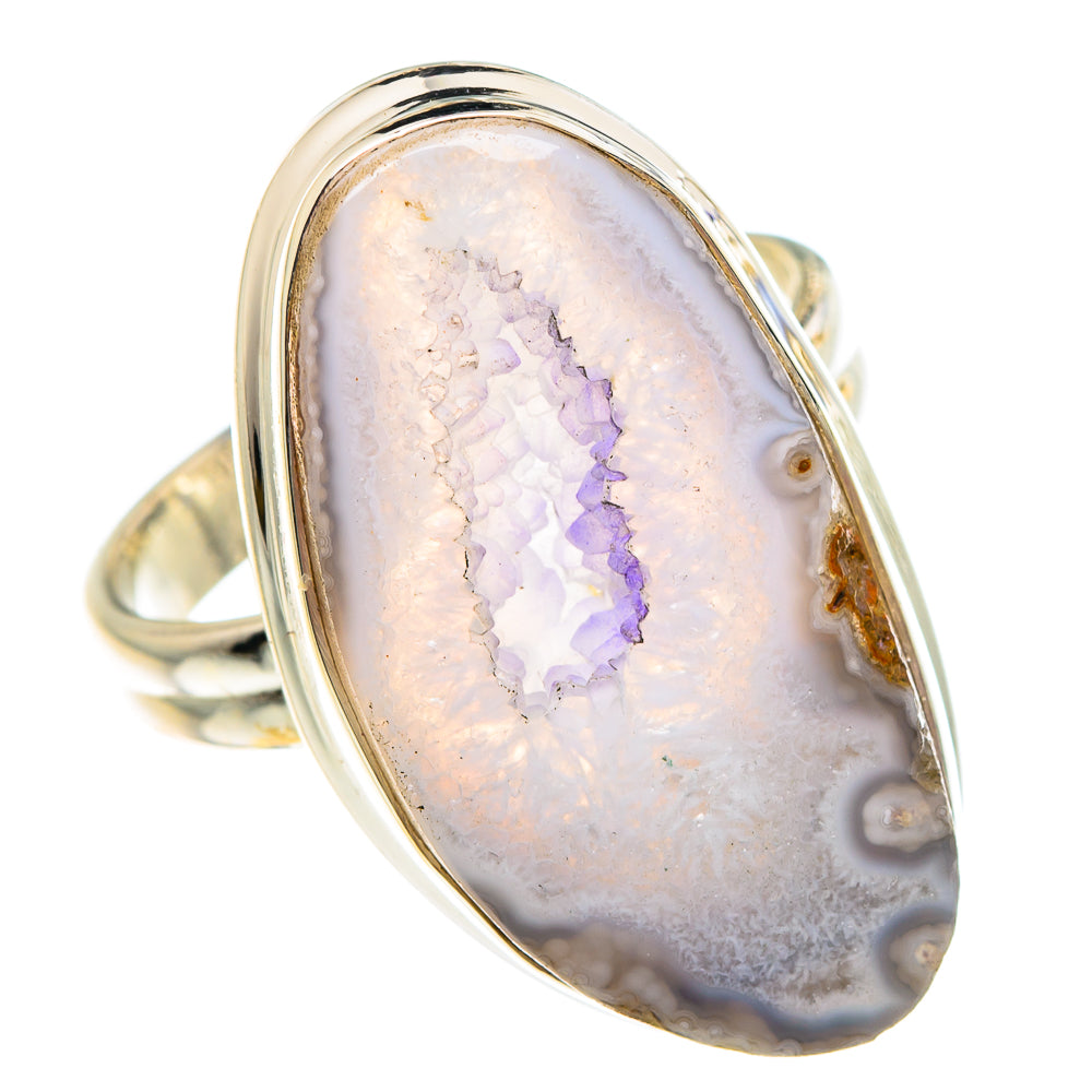 White Geode Slice Rings handcrafted by Anasilvercos - RING90836