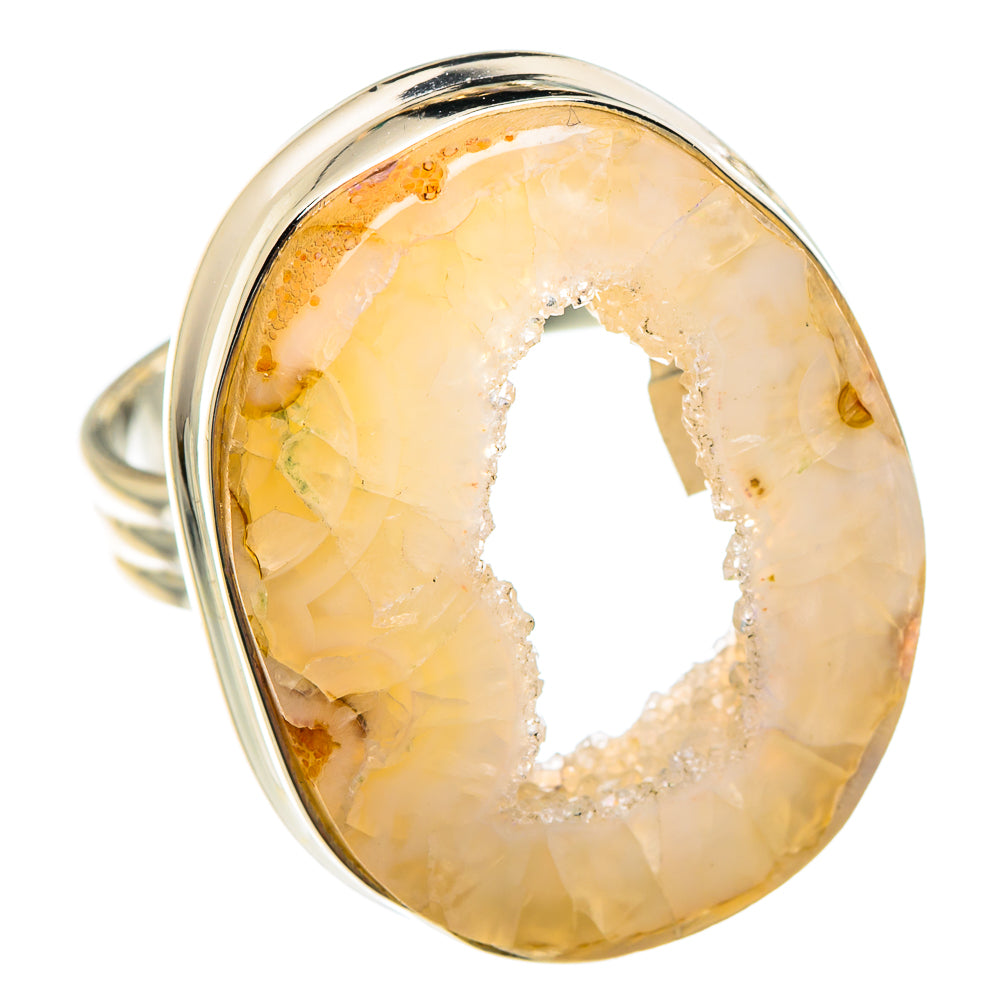 White Geode Slice Rings handcrafted by Anasilvercos - RING90837 - Photo 2