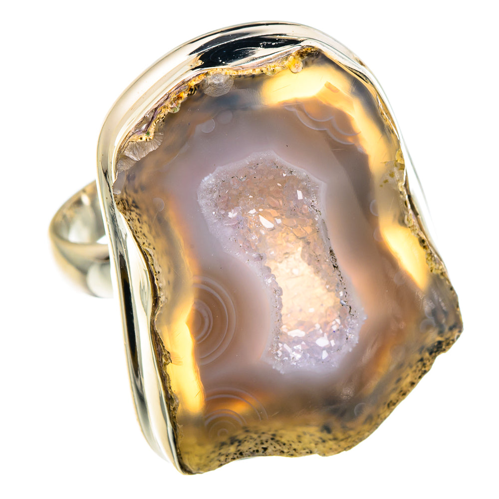 White Geode Slice Rings handcrafted by Anasilvercos - RING90838