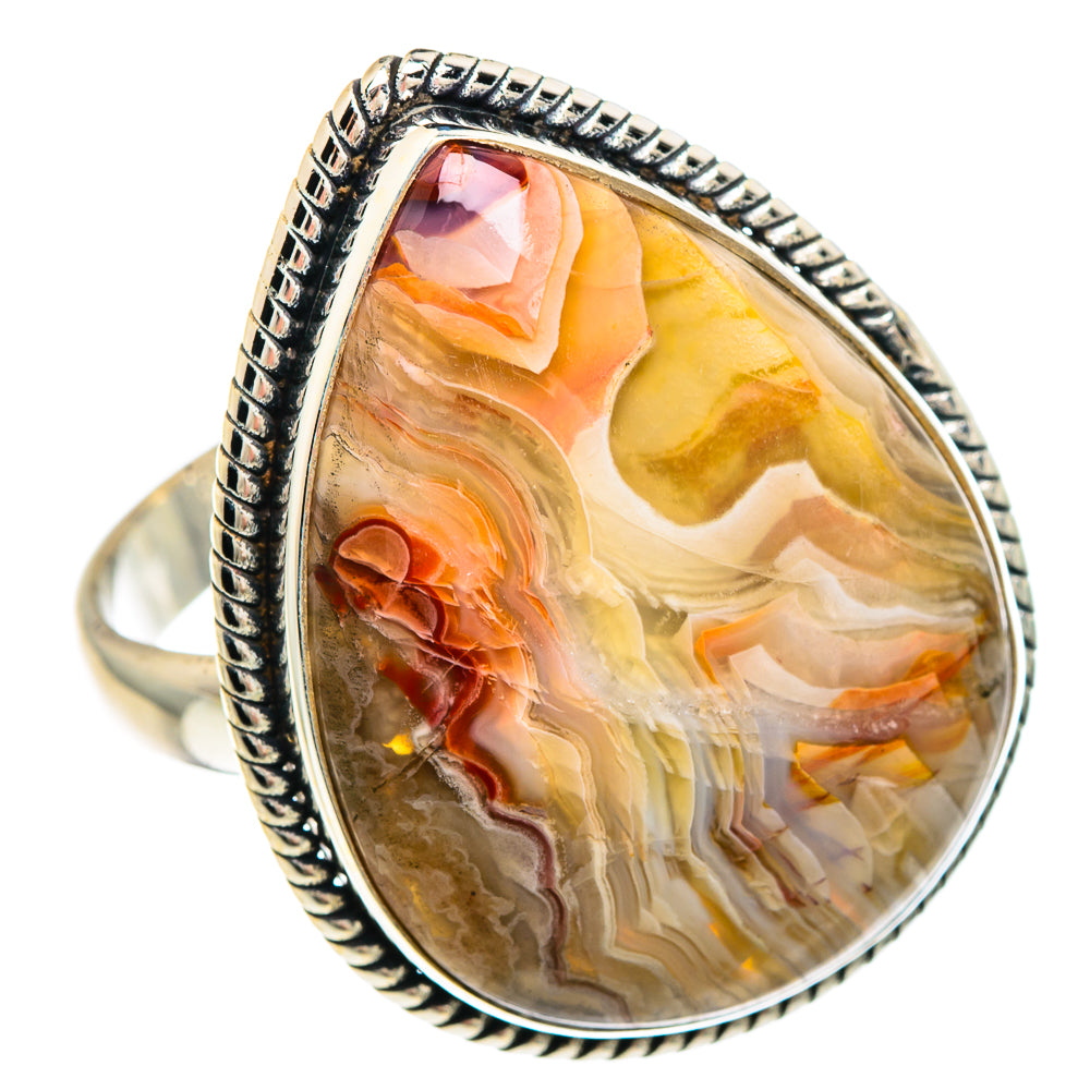 Crazy Lace Agate Rings handcrafted by Anasilvercos - RING90868
