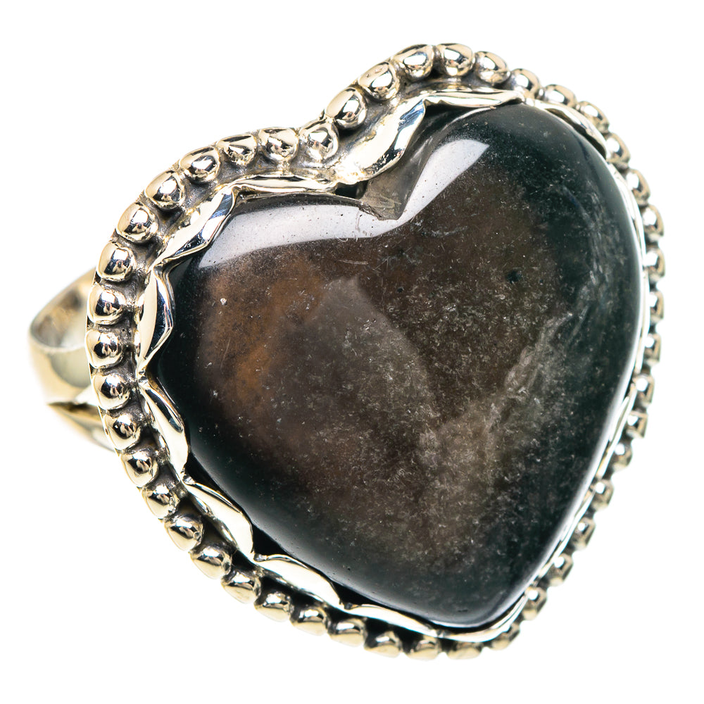 Gold Sheen Obsidian Rings handcrafted by Anasilvercos - RING90871