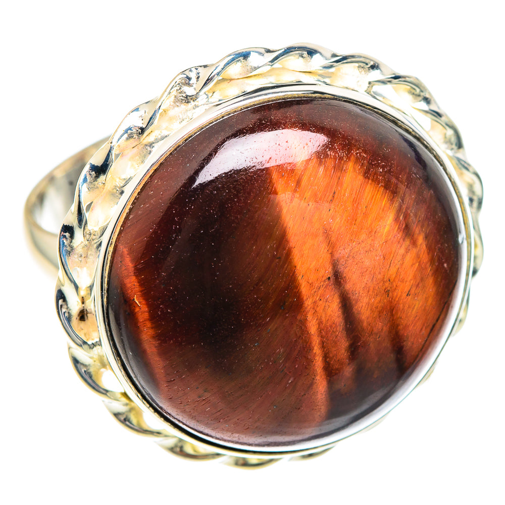 Red Tiger Eye Rings handcrafted by Anasilvercos - RING90872
