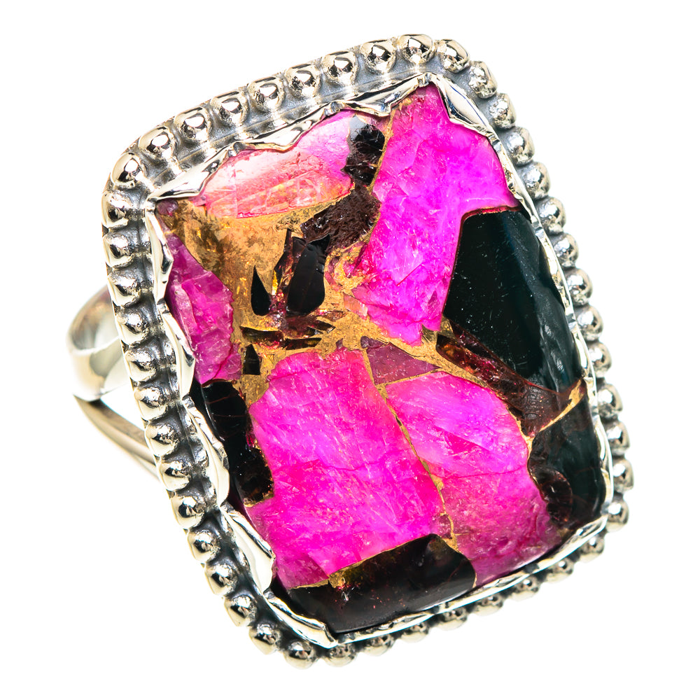 Purple Copper Composite Turquoise Rings handcrafted by Anasilvercos - RING90879